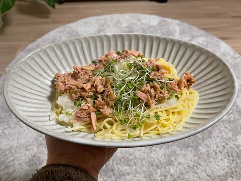 材料3つ！簡単ツナと大根おろしのさっぱり醤油パスタ